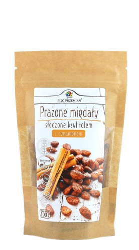Prażone migdały z ksylitolem i cynamonem 100 g - Pięć Przemian.jpg