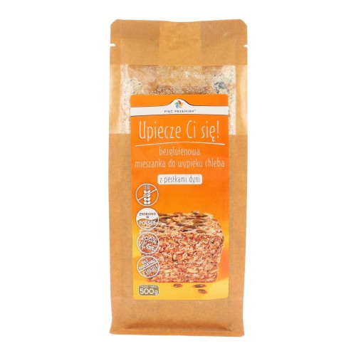 Mieszanka chleba bezglutenowego z pestkami dyni 500 g - Pięć Przemian.jpg