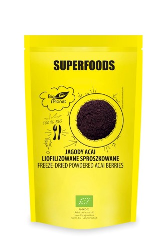 Superfoods jagody acai liofilizowane sposzkowane eko Bio Planet 100g.jpg
