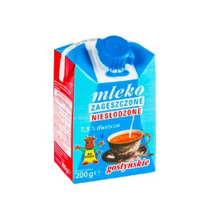 Mleko zagęszczone Gostyń niesłodzone 7,5% tłuszczu 200g kart