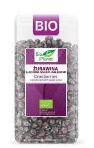 Żurawina suszona eko cięta słodzona sokiem jabłkowym Bio Planet 400g