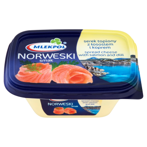 Serek topiony Mlekpol Norweski Smak z łososiem i koprem 150g kubek