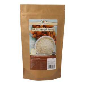 Mąka migdałowa z migdałów blanszowanych Premium (migdały tarte) 500g Pięć Przemian hiszpańska bezglutenowa