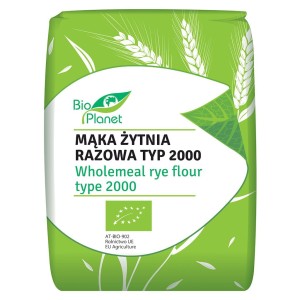 Mąka żytnia razowa eko Bio Planet typ 2000 1kg (Czł)