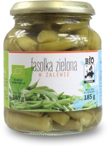 Fasolka szparagowa konserwowa zielona cięta  eko 340/185g słoik Bio Planet