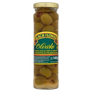 Oliwki Beach Flower zielone z papryką 140/85g VOG