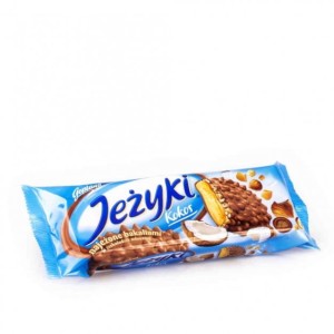 Ciastka Jeżyki 140g Kokos najeżone bakaliami z kokosem w czekoladzie mlecznej Goplana