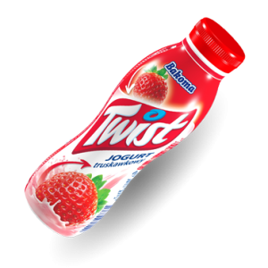 Jogurt pitny Twist truskawkowy 370g Bakoma (Ch)