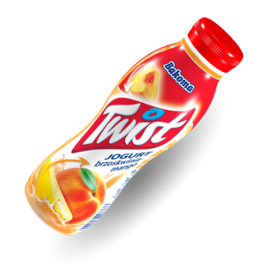 Jogurt pitny Twist brzoskwinia/mango 370g Bakoma (Ch)*