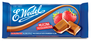 Czekolada Wedel 100g mleczna z nadziewaniem truskawkowym