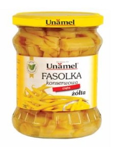 Fasolka szparagowa konserwowa żółta cięta 440/245g słoik Unamel