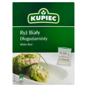 Ryż biały długoziarnisty 4x100g Kupiec