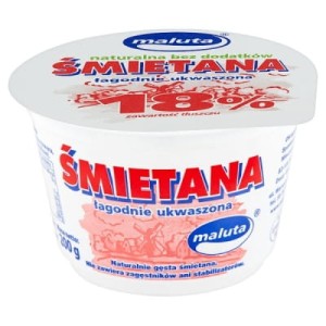 Śmietana 18% Maluta 200g łagodnie ukwaszona