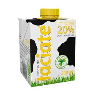 Mleko UHT Łaciate 2% 0,5l Mlekpol (żółte)